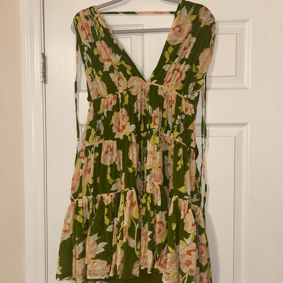 Rebecca Taylor green cream flower maxi dress - Picture 5 of 11